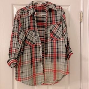 Upcycled oversized flannel
